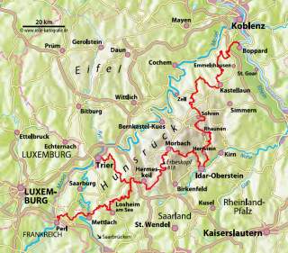 Karte: Saar-Hunsrück-Steig