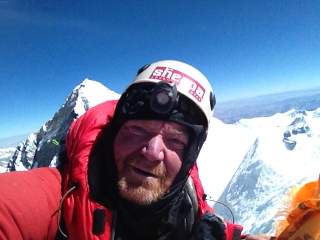 Höhenbergsteiger Thomas Lämmle am Gipfel des Lhotse