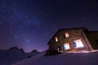 Nachthimmel über der Cufercalhütte