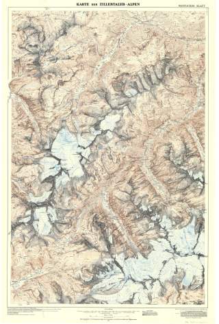Historische Karte der Zillertaler Alpen
