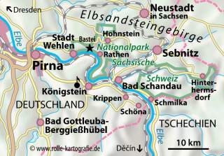 Kartenausschnitt Sächsische Schweiz