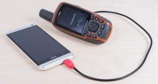 Kabelverbindung vom Smartphone zum GPS