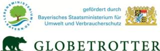Die Logos der Projektpartner Globetrotter und dem Bayerischen Umweltministerium.