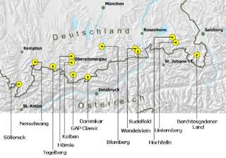 Bayerische Skigebiete mit Regelungen für Pistentouren.