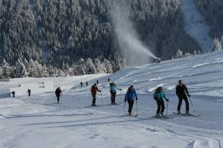 Skitouren auf Pisten sind ein guter Einstieg in den Sport. Foto: Manfred Scheuermann